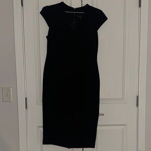 Sophisticated Navy Cap Sleeve Midi Dress